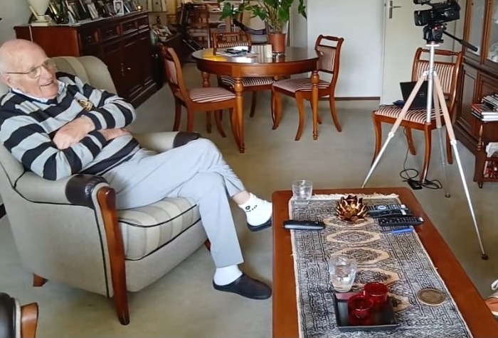 Opname bij een klant thuis, tijdens een Life Story Film interview